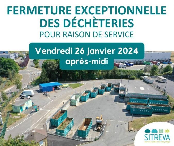 Déchetteries - Fermeture exceptionnelle 26-01-2024