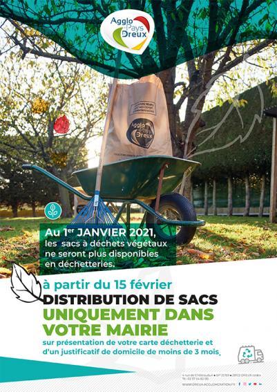 Agglo de Dreux - Distribution des sacs déchets végétaux 2021