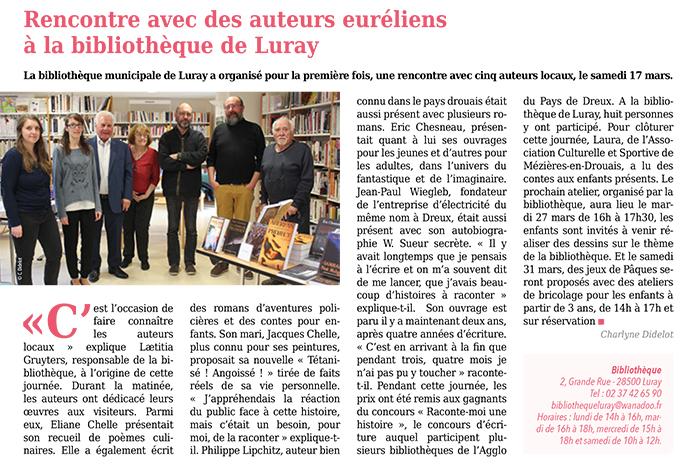 Bibliothèque rencontres-dédicaces - 17 mars 2018